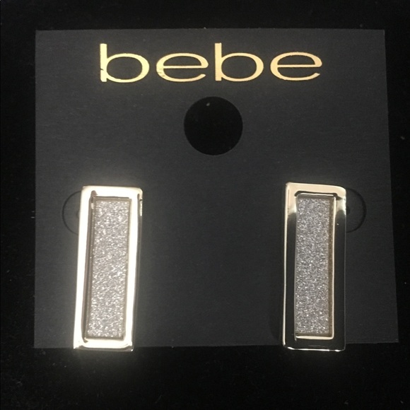 Adorable gold and sparkle Bebe post earrings - Picture 2 of 3